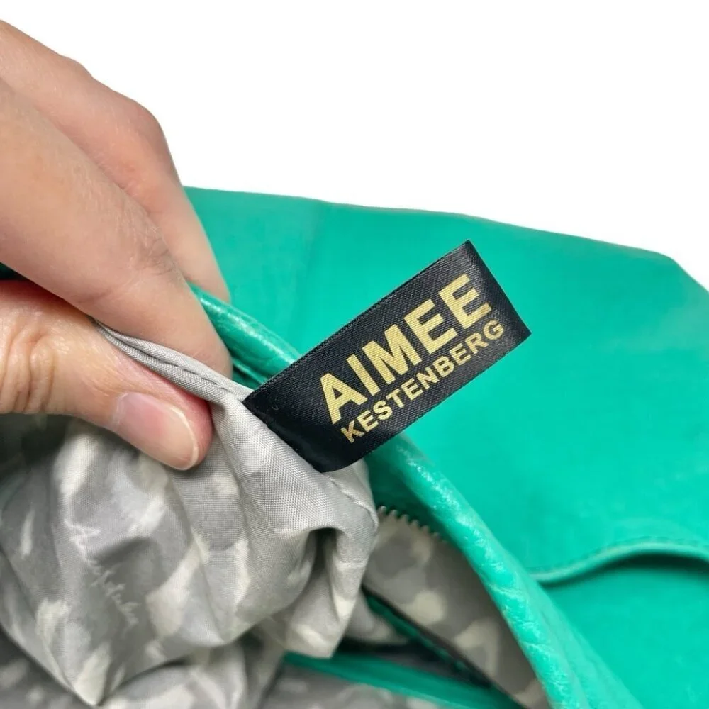 Aimee Kestenberg Good Times Teal Bubble Leather Hobo Bag